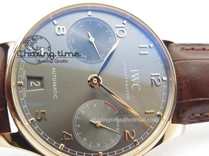 MIROTIME 0204 Unisex Portuguese Real PR RG IW500702 ZF 1:1 Best Edition On Brown Leather Strap A52010 V 7303